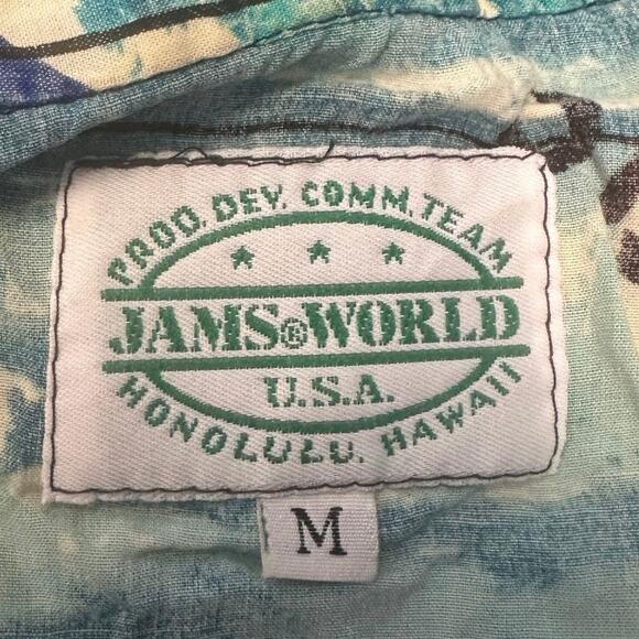 Jams World Vintage Multicolor Africa Map Print Sleeveless Hawaiian Shirt Beach - Picture 14 of 15